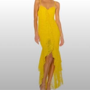 Revolve NBD Rosaleen Gown in Bright Yellow Size: M